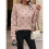 Damen-Pullover mit Punkten, Langärmelig, Rundhalsausschnitt, Strickpullover-Oberteile Rosa XL 5
