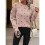 Damen-Pullover mit Punkten, Langärmelig, Rundhalsausschnitt, Strickpullover-Oberteile Rosa L 2