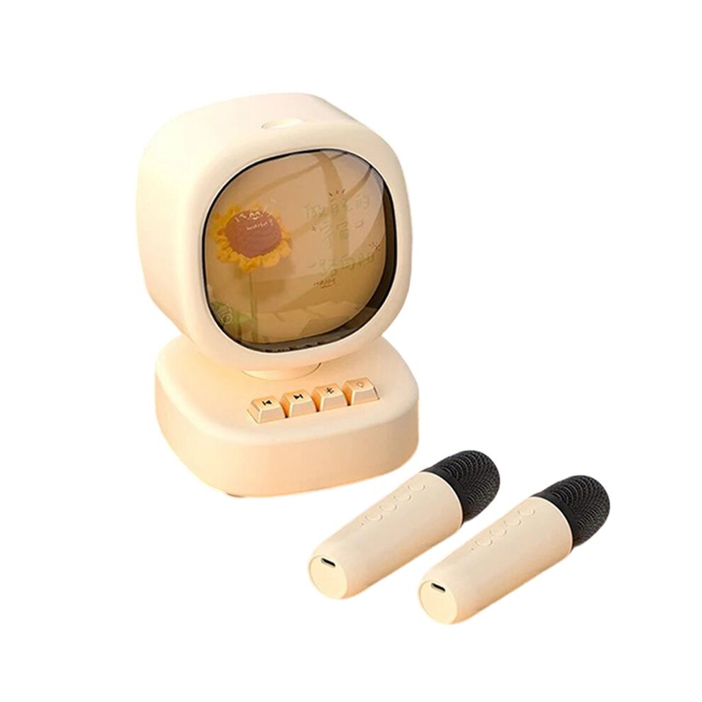 Hifi Stereo Retro Audios Ambient Karaoke Speaker Household Children's Wireless Speaker With 2 Mics Light 6033546782165