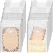 Pacote com 50 Envelopes Plásticos Transparentes de 7x9,8 Polegadas com Fecho de Adesivo de Nylon, Ideais para Guardar Recibos, Adesivos e Outros