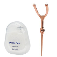 Stainless Steel Floss Pick, 50M Dental Floss Included, Portable Toothpick Set for Travel and Home Use B