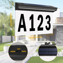 Numéros de Maison Solaires pour Éclairage Extérieur, Plaque D'Adresse Lumineuse à LED pour Jardin, Fixation Murale ou au