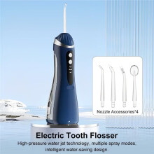 Draagbare Waterflosser voor Tanden, Draadloze, Draagbare Irrigator met 3 Standen, Oplaadbare, Waterdichte Set voor Thuis en op Reis B