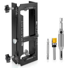 Aluminum Alloy Door Hinge Jig,Door Hinge Router Jig with Scale, Fits for 2.5-5" Length and Thicknesses, 1/4"&5/8" Radius