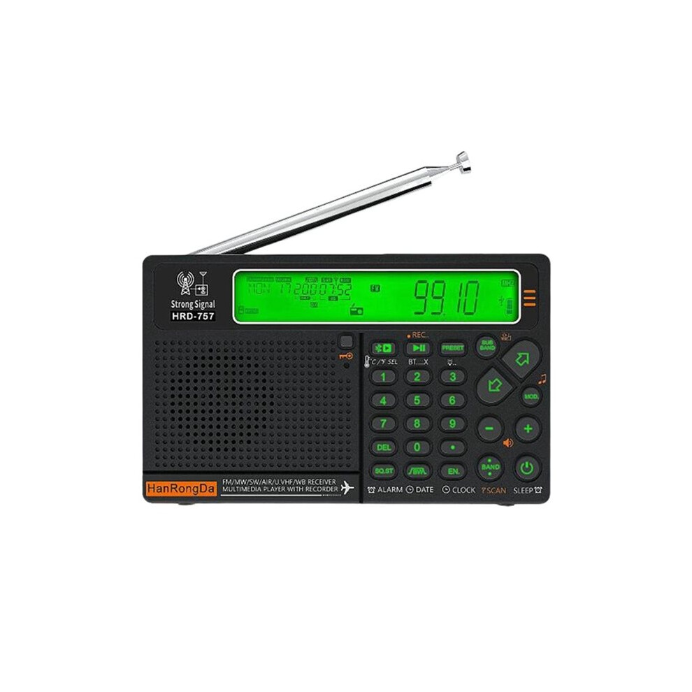 Hanrongda Hrd-757+W3 Radio Fm All-Band Radio Fm Ips Screen With Card Aux In Plays Emergency Receiver B 4713332061934