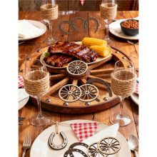 28Pcs Western Theme Party Decorations  Horseshoes Wagon Wheel Decor for Crafts Western Cowboy Table Centerpieces