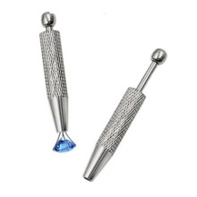 4-Jaw Stainless Steel Claw Tweezer Grabber Tool with Knurled Handle for Gems, Beads, Screws, IC Chips, Jewelry and