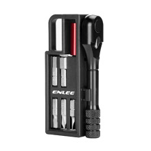 ENLEE Bicycle Ratchet Wrench Tool Kit with Hex Key Bits Portable Multifunction Repair Kit Mountain Road Bike Gear