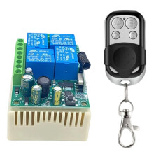 Télécommande Sans Fil Universelle 433 MHz, 220 V CA, 4 Canaux, Récepteur Relais RF, 1 Émetteur pour la Commande Universelle de Porte de Garage