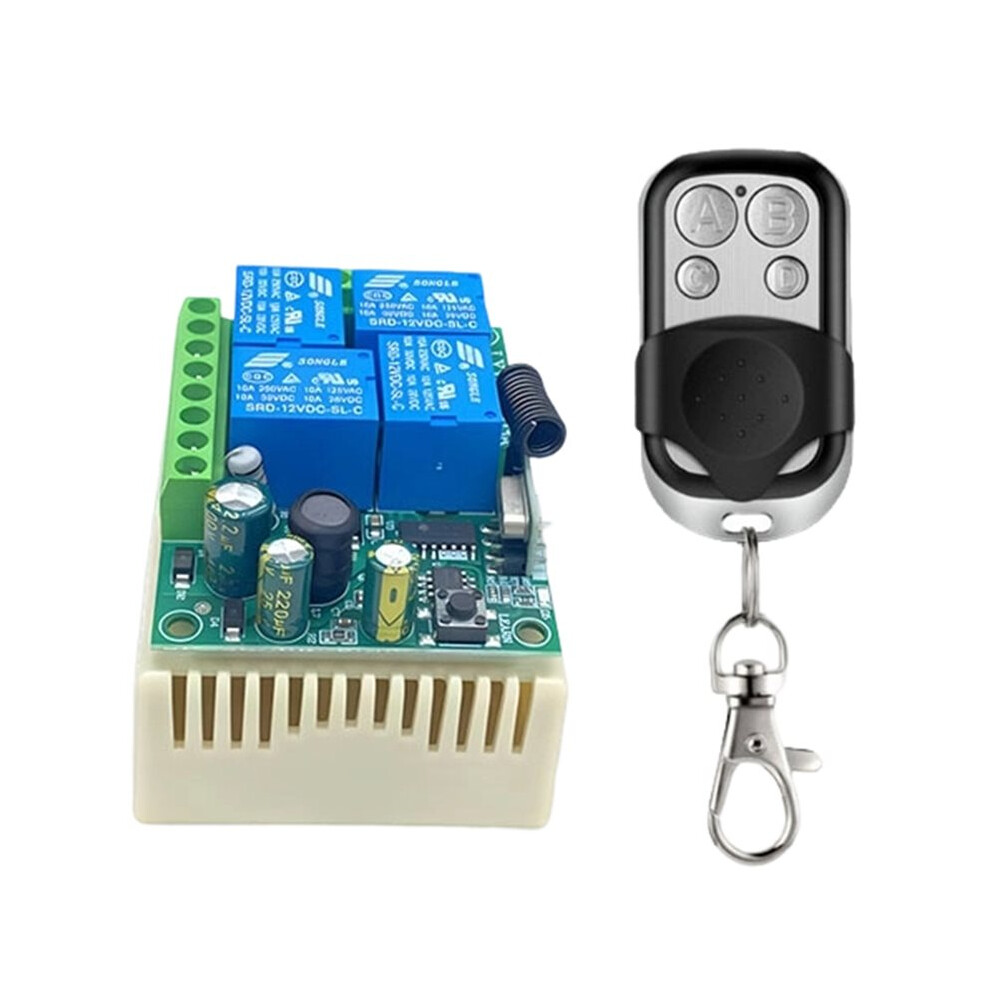 433Mhz Universal Wireless Remote Control Ac220v 4Ch Rf Relay Receiver 1 Transmitter For Universal Garage Door Control 4712406379845