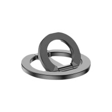 Magnetische Telefoonhouder, Multifunctioneel, Opvouwbaar, Draagbaar, Draaibare Ringhouder voor op Het Bureau, Grijs