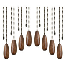 8 Pieces Ceiling Fan Pull Chains Extender Wooden Pendant Pull Chain Extension for Ceiling Light Lamp Fan(Walnut Color)