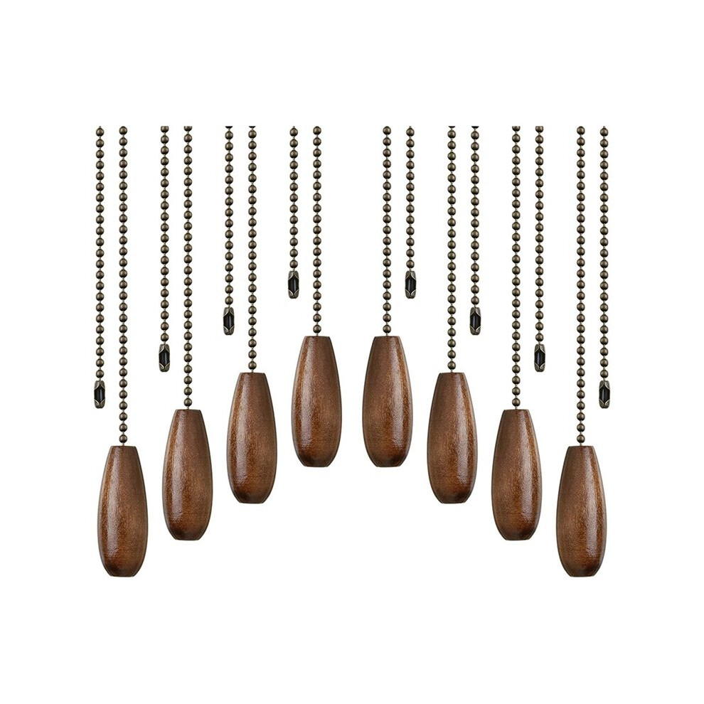 8 Pieces Ceiling Fan Pull Chains Extender Wooden Pendant Pull Chain Extension For Ceiling Light Lamp Fan(Walnut Color) 4712058285679