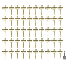 50 Sujetadores de Cercas de Alambre de Aleación de Zinc para Clavos de Cercas de Madera Blanda para Agricultura, Jardinería, Tornillo de Grapas para