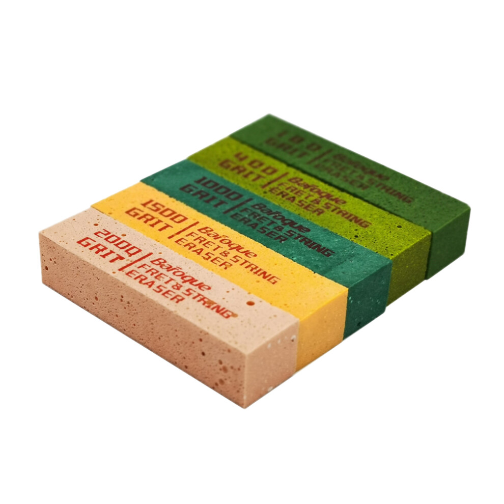 Baroque Set Of 5 Fret Erasers Grits, Guitar Fret Polishing Abrasive Rubber Blocks Tool 4711642570115