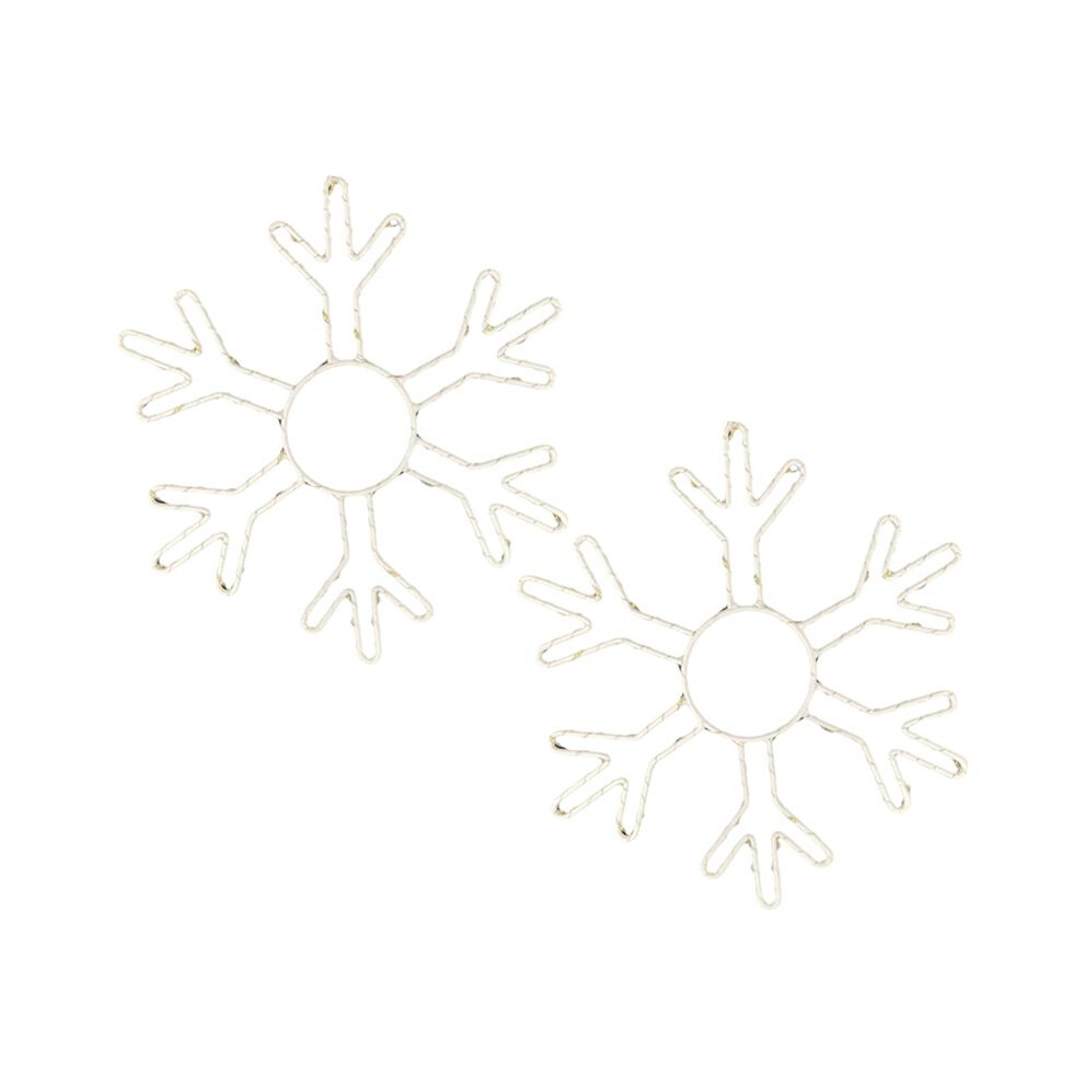 2Pcs Christmas Snowflake Window Lights Decorations Led Snowflake Lights For Home Xmas Decor Warm Light White 6032382748533