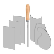 Ensemble de 6 Grattoirs à Cartes, Brunissoir et Grattoirs pour Armoires, pour le Travail Du Bois, le Brunissage des Cartes, Comprenant 3 Rectangles