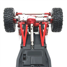 Set di Ammortizzatori con Tirante per MNMODEL 1/12 MN82 LC79 MN78 Parti di Ricambio per Auto con Telecomando Aggiornamento in Metallo Rosso