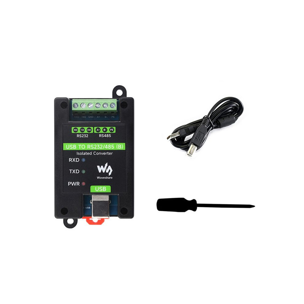 Waveshare Din Rail Usb To Rs232/485 Industrial Grade Isolated Converter Ft232rnl Support Wall-Mount And Rail-Mount 4713774093197