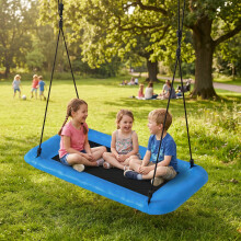 AIYAPLAY Nest Swing with Adjustable Ropes for Kids, Blue