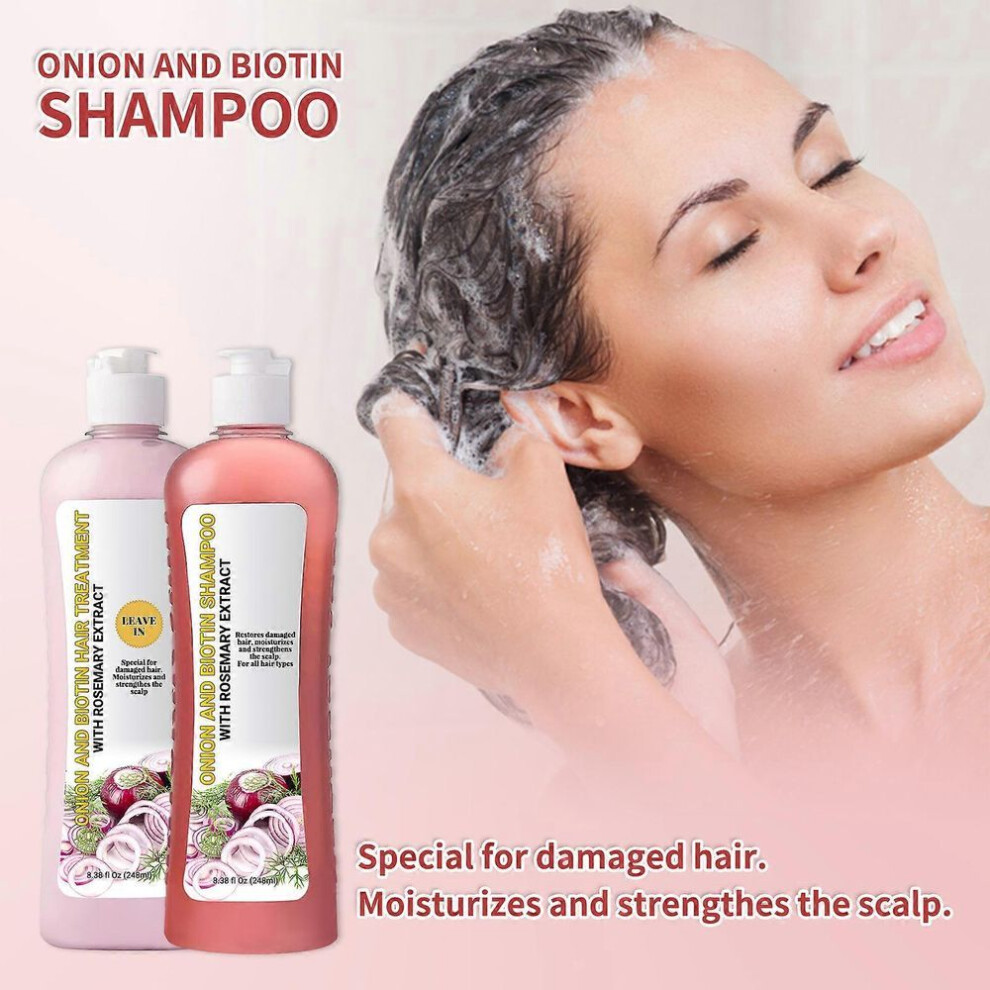 Onion Biotin Rosemary Shampoo - Nourishes Roots & Scalp For Shiny Hair