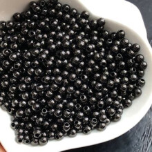Messingperlen, rund, schwarz, 100 Stück, 3 mm, 1 mm Loch