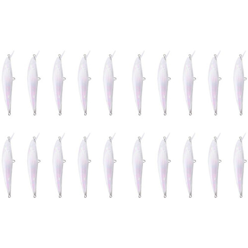 20 Stück Transparente Köder Leere Hart Köder 3D Unlackierte Angel Köder Körper Elritze Wobbler