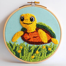Turtle Punch Needle Set für Anfänger, 20 x 20 cm
