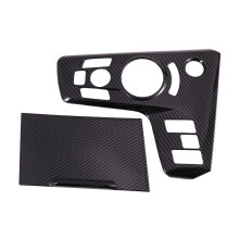 2Pcs nel Fibra di Carbonio Auto Center Console Gear Shift Pannello di Copertura Cornice Sticker Trim per Sportage NQ5 2022