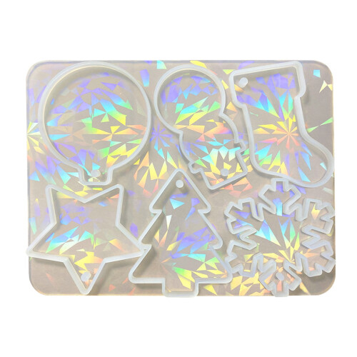 Molde de silicone de Natal para pingente de boneco de neve e floco de neve (1 peça)