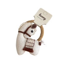 Hair Clip Features Cute Horse Design For-milk white hair tie