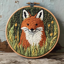 Punch-Needle-Set „Roter Fuchs“ – Anfängerfreundlich mit Stickrahmen
