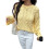 Damen Langarmpullover Herbst Rippstrickpullover Locker Rundhals Zopfmuster Pullover Jumper Tops Gelb L 1