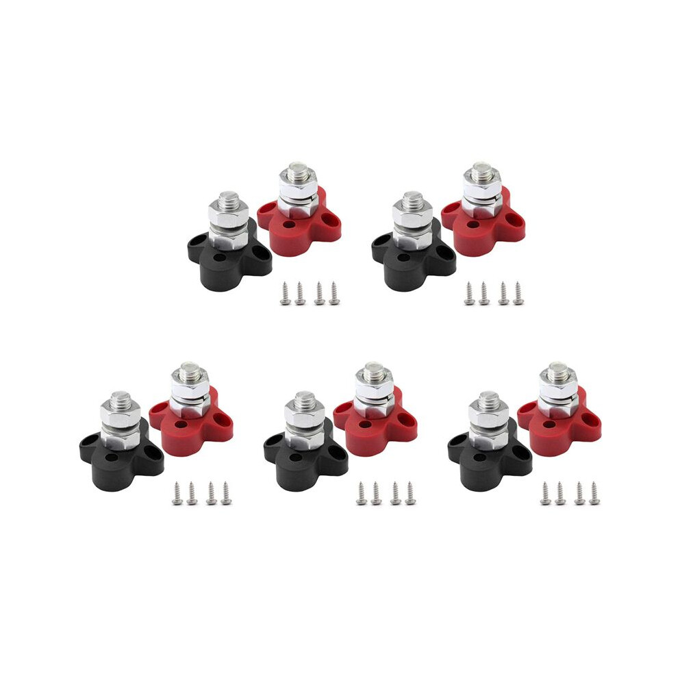 10Pcs 48V 150A Busbar M10 Terminal Block Studs Battery Power Distribution Terminal Stud Bus Bar Connector For Rv Boat 6033970369017