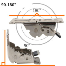 10PCS 0-90-180 Degree Self-Locking Folding Hinge Table Legs Silver Folding Coffee Table Furniture Hardware Cabinet Hinge