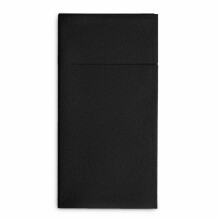 150PCS Disposable Dinner Napkins with Built-in Flatware Pocket,Prefolded Cloth Like Paper Napkins Black