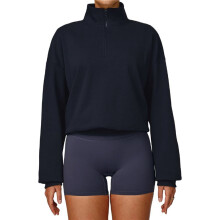 Women'S Half-Zip Autumn and Winter Zipper Sweatshirt, Casual Loose Windproof Warm Pullover Dark L
