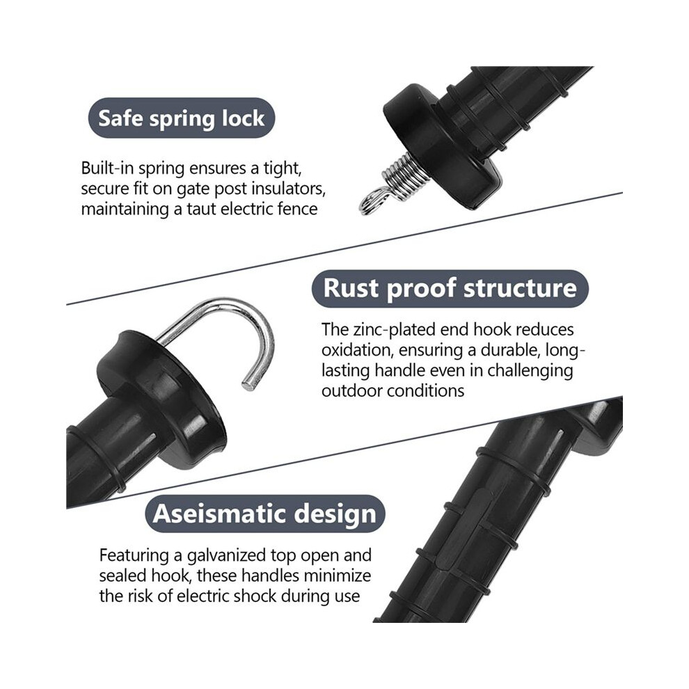 20 Pcs Gate Handle For Electric Fence, Insulated Spring Tension, Replacement Accessories For Fencing, For Pasture Gates 6032564951966