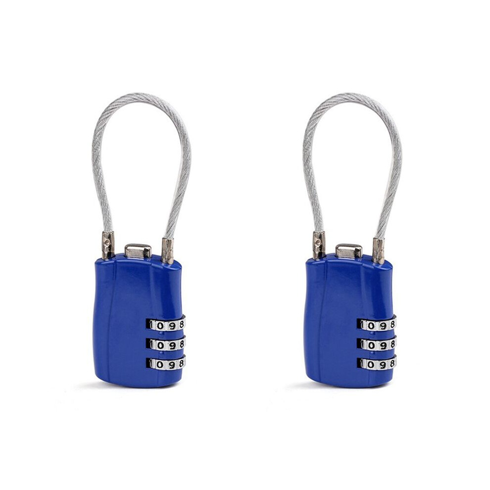 2X 3 Digit Customs Code Lock Combination Locks Contrast Color Anti-Theft Padlock Portable Luggage Password Lock B 6033460461122
