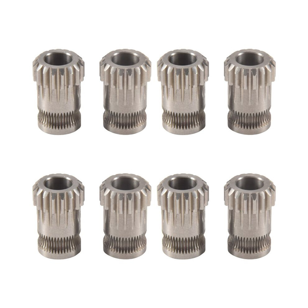 8Pcs Extruder Gears Mk8 Stainless Steel Double Extrusion Wheels Bowden Gear 3D Printer Part For Cr10 3 Silver 6032043521376