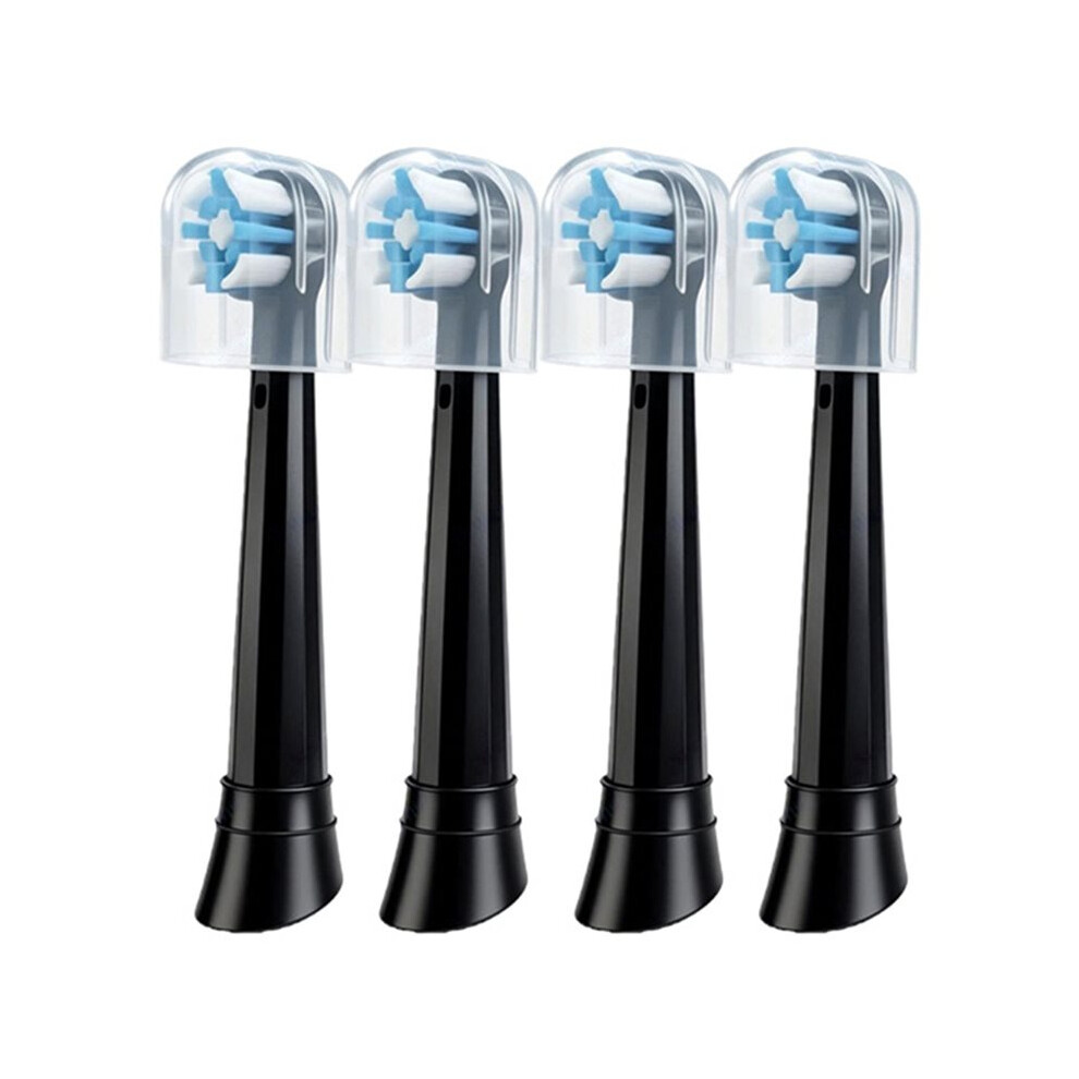 4pcs Replacement Toothbrush Heads for Oral B Io3 Io4 Io5 Io6 Io7 Io8 Io9 Soft Bristle Round Heads Black