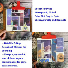 216 StüCk Menschen Aufkleber für Tagebuch Schreiben Scrapbooking, Urban Mode MäDchen Sammelalbum Aufkleber für Junk Tagebuch ZubehöR Kit