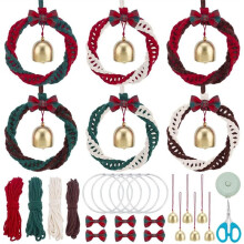 1 Set DIY-Makraméjulkransar - Kit för Vuxna Nybörjare Handgjorda Makramékransprydnader Till Julgran Boho