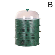 (Green 4 layers) Hollowed-out Food Cover Multi-layer Insect Protectors Storage Stackable