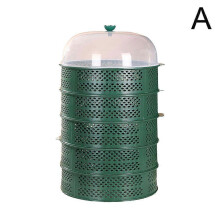 (Green 5 layers) Hollowed-out Food Cover Multi-layer Insect Protectors Storage Stackable
