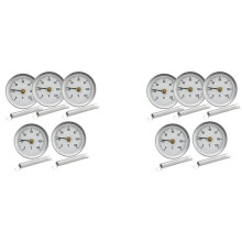 63mm Rohr Clip- Ziffer Blatt Thermometer Temperatur Rund Platten Mess Gerät mit Feder,Bereich 0-120Celsius, Aluminium Gehäuse, 10 Teiliges Set