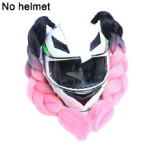 (B) 1 Pair Punk Style Motorcycle Helmet Dreadlocks Women Ponytail Braid Bicycle