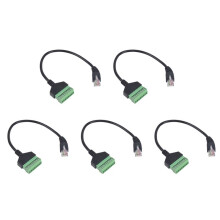 5X RJ45 Screw Terminal Connector Cable RJ45 Male to 8 Pin Extension Cable Lead for Cat5/6/7 Ethernet Extender AV CCTV