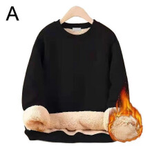 (Black 4XL) Mens Sweater Pullover Jumper Long Sleeve Crew Neck Warm Lamb Fleece Thickening