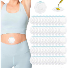 100pcs Castor Oil Belly Button Patch - Self-Adhesive Disposable Castor Oil Patches for Belly Button, Organic Highly Absor